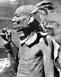 En stamman från Turkana, Kenya, Afrika, 1936.
