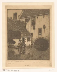 Bakre fasad av stadshuset i Oud-Beijerland Kanal i Gamla Bayern (originaltitel)