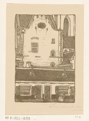 Hus mot Sint-Bavokerk på Oude Groenmarkt i Haarlem St. Bavo, Haarlem (originaltitel)