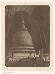 Stupa i Kandy i Sri Lanka på natten Silent Night, Candy, Ceylon (originaltitel)