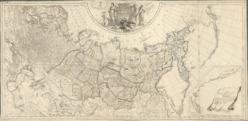 Karta över det ryska imperiet uppdelat i fyrtioen regeringar, 1796.