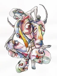 Surrealistiska sammanflätade ansikten