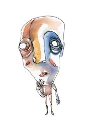 En eftertänksam abstrakt figur