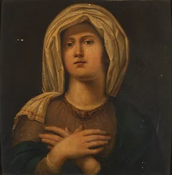 Porträtt av en Sybil (olja på panel)