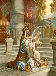 Psalmisten David (färg litho)