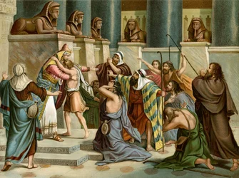 Erkännandet av Joseph (färg litho)