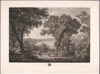 Utsikt över sjön Albano nära Rom Der See von Albano dei Rom (titel på objekt)