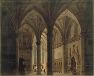 Gotisk kyrka interiör