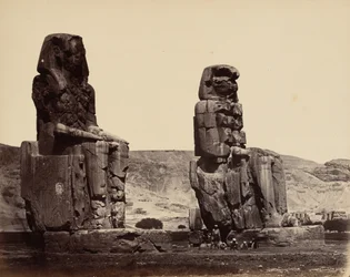 Memnons kolosser vid Thebe, ca 1859 (foto)