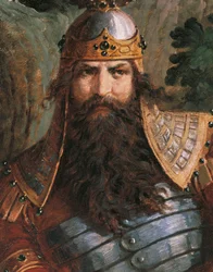 Gunther, kung av Burgund, omkring 1882-83 (väggmålning)