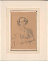 Porträtt av kompositören Fanny Hensel född Mendelssohn 1805-1847, 1847.
