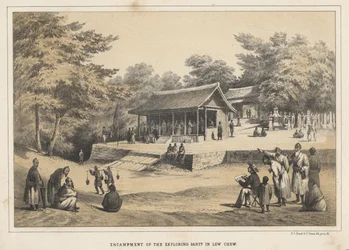 Encampment of the Exploring Party i Lew Chew, 1855
