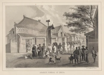 Japansk begravning i Simoda, 1855