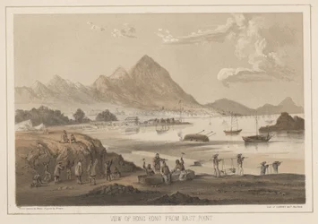 Utsikt över Hongkong från East Point, 1855