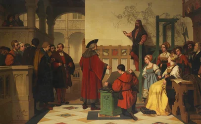 Albrecht Dürer besöktes av kejsar Maximilian, 1870.