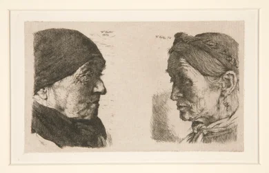 Untitled [studie av två huvuden]