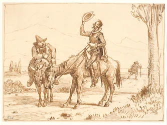 Don Quijote överväger sin hjälm