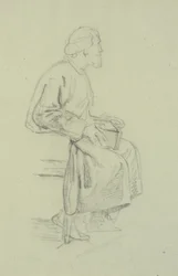 Figurstudier. Sitter gubbe
