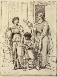 Hagar och Ismael lämnar Abraham