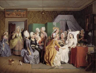Scen från Ludwig Holbergs The Ligging-in Room