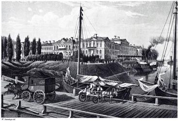 Utsikt över Mitau-slottet, ca. 1850
