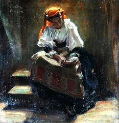 Girl with a Book, ca 1900 (olja på duk)