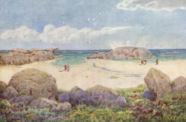 Camps Bay, på Victoria Road (färglitografi)