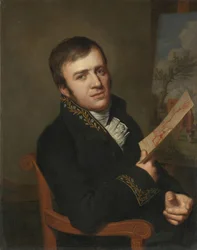 Jan (baptist) Kobell II (1778-1814), målare, i uniform av en medlem av Kungliga Institutet för vetenskap, litteratur och konst