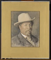 Porträtt av målaren Gerardus Johannes Roermeester (1844-1936)