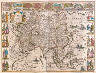 Asien, i "Theatrum Orbis Terrarum, sive Atlas Novus" av Willem Blaeu, Amsterdam