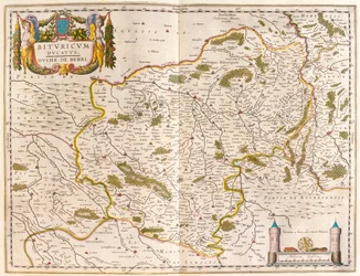 Beauvais, bergues, i "Theatrum Orbis Terrarum, sive Atlas Novus" av Willem Blaeu, Amsterdam