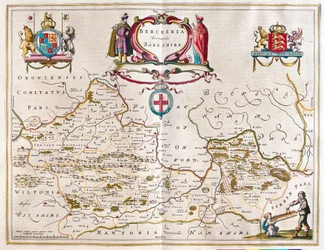 Berkshire, i "Theatrum Orbis Terrarum, sive Atlas Novus" av Willem Blaeu, Amsterdam