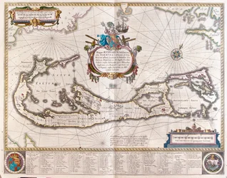 Bermuda, i "Theatrum Orbis Terrarum, sive Atlas Novus" av Willem Blaeu, Amsterdam