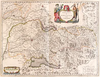 Brescia, Crema, Italien, i "Theatrum Orbis Terrarum, sive Atlas Novus" av Willem Blaeu, Amsterdam