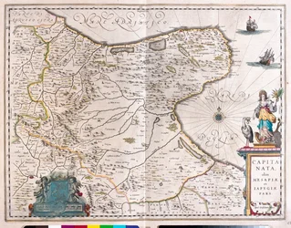 Foggia, Italien,i "Theatrum Orbis Terrarum, sive Atlas Novus" av Willem Blaeu, Amsterdam