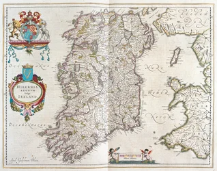 Irland, i "Theatrum Orbis Terrarum, sive Atlas Novus" av Willem Blaeu, Amsterdam