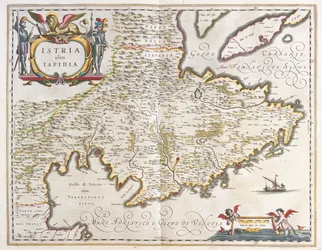 Istrien, i "Theatrum Orbis Terrarum, sive Atlas Novus" av Willem Blaeu, Amsterdam