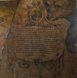 Stort par biblioteksglober, det jordiska 1645/48, det himmelska efter c.1630