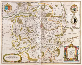 Lorraine, Metz, i "Theatrum Orbis Terrarum, sive Atlas Novus" av Willem Blaeu, Amsterdam