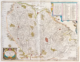 Maine, i "Theatrum Orbis Terrarum, sive Atlas Novus" av Willem Blaeu, Amsterdam