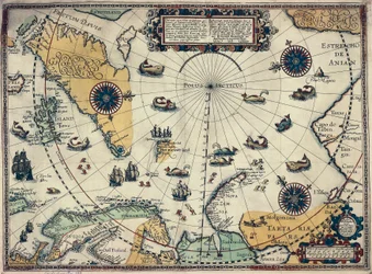 Karta över polarområdena, av den holländska kartografen Willem Janszoon Blaeu (1571-1638)