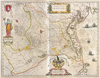 Padova, Italien, i "Theatrum Orbis Terrarum, sive Atlas Novus" av Willem Blaeu, Amsterdam
