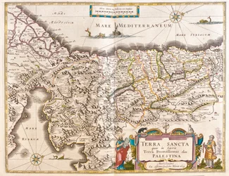 Palestina, i "Theatrum Orbis Terrarum, sive Atlas Novus" av Willem Blaeu, Amsterdam