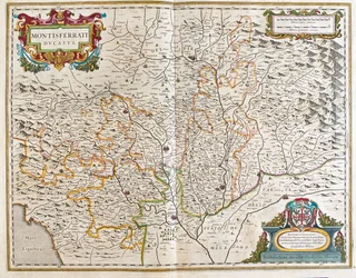 Piemont, Italien, i "Theatrum Orbis Terrarum, sive Atlas Novus" av Willem Blaeu, Amsterdam