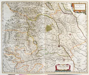 Piemont, Italien, i "Theatrum Orbis Terrarum, sive Atlas Novus" av Willem Blaeu, Amsterdam