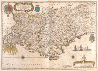 Provence, i "Theatrum Orbis Terrarum, sive Atlas Novus" av Willem Blaeu, Amsterdam