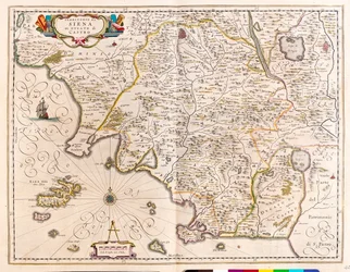 Siena, Lazio, Italien, i "Theatrum Orbis Terrarum, sive Atlas Novus" av Willem Blaeu, Amsterdam