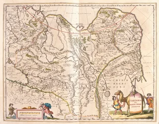 Tartariet och norra delen av Kina och Korea, i "Theatrum Orbis Terrarum, sive Atlas Novus" av Willem Blaeu, Amsterdam