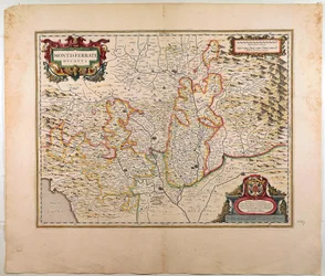 Hertigdömet Monferrato, Karta av Willem Blaeu, Amsterdam, Kopparstick