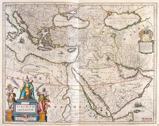 Turkiska imperiet, i "Theatrum Orbis Terrarum, sive Atlas Novus" av Willem Blaeu, Amsterdam